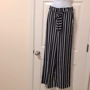 H&M Striped Wide Leg Pull-On Pant
